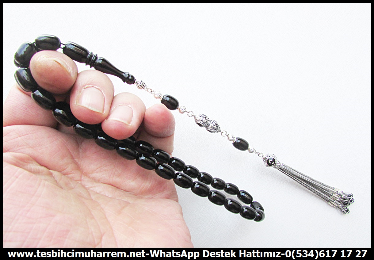 Siyah Kehribar TesbihlerTM14160Muharrem Karaoğlu Usta Dizayn Tespih Sıkma Kehribar I Badem Model Mineli Ay Yıldız Gümüş Püskül Siyah Karadayı TesbihTespih Sıkma Kehribar  I Badem Model Mineli Ay Yıldız Gümüş Püskül Siyah Karadayı Tesbih