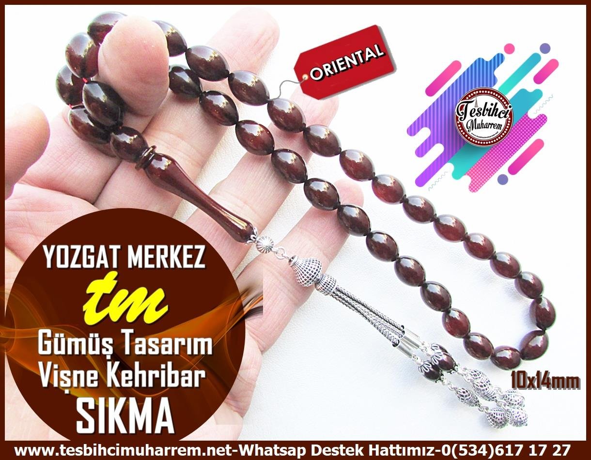 Patlıcan Moru Kehribar TesbihlerTM13494Muharrem Karaoğlu Usta Dizayn Tespih | Vişne Sıkma Kehribar, Beyzi Kesim, Gümüş Püsküllü 