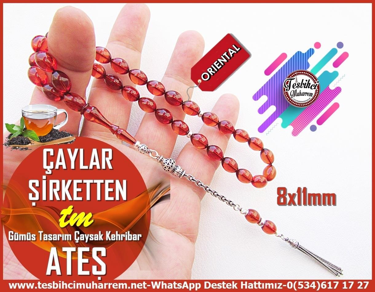 Tütün Ton TesbihlerTM13947Muharrem Karaoğlu Usta Dizayn “Zigana” Tespih | Cam Göbeği  Ateş Kehribar, Mineli Gümüş Püskül, Beyzi Kesim TesbihTespih Ateş Kehribar I Uzun Gümüş Püskül Çaysak Çaylar Şirketten Tesbih