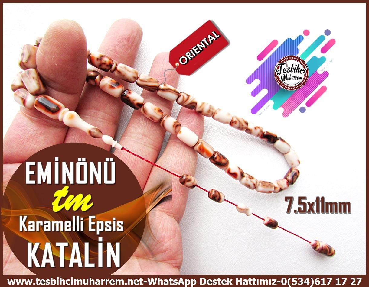 Katalin Ve Bağa TesbihlerTM13759Mümtaz Cevher Usta Tornası | Karamelli Epsis Katalin Tespih, Kapsül Kesim, El Yapımı – 