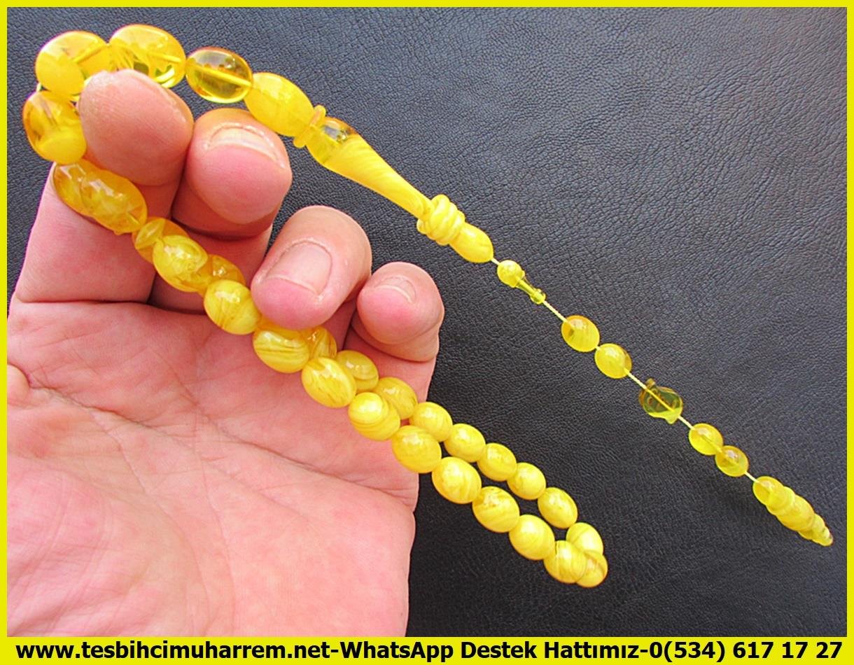 Hareli Damarlı Sarı Kehribar TesbihlerTM13369Mustafa Erbay 