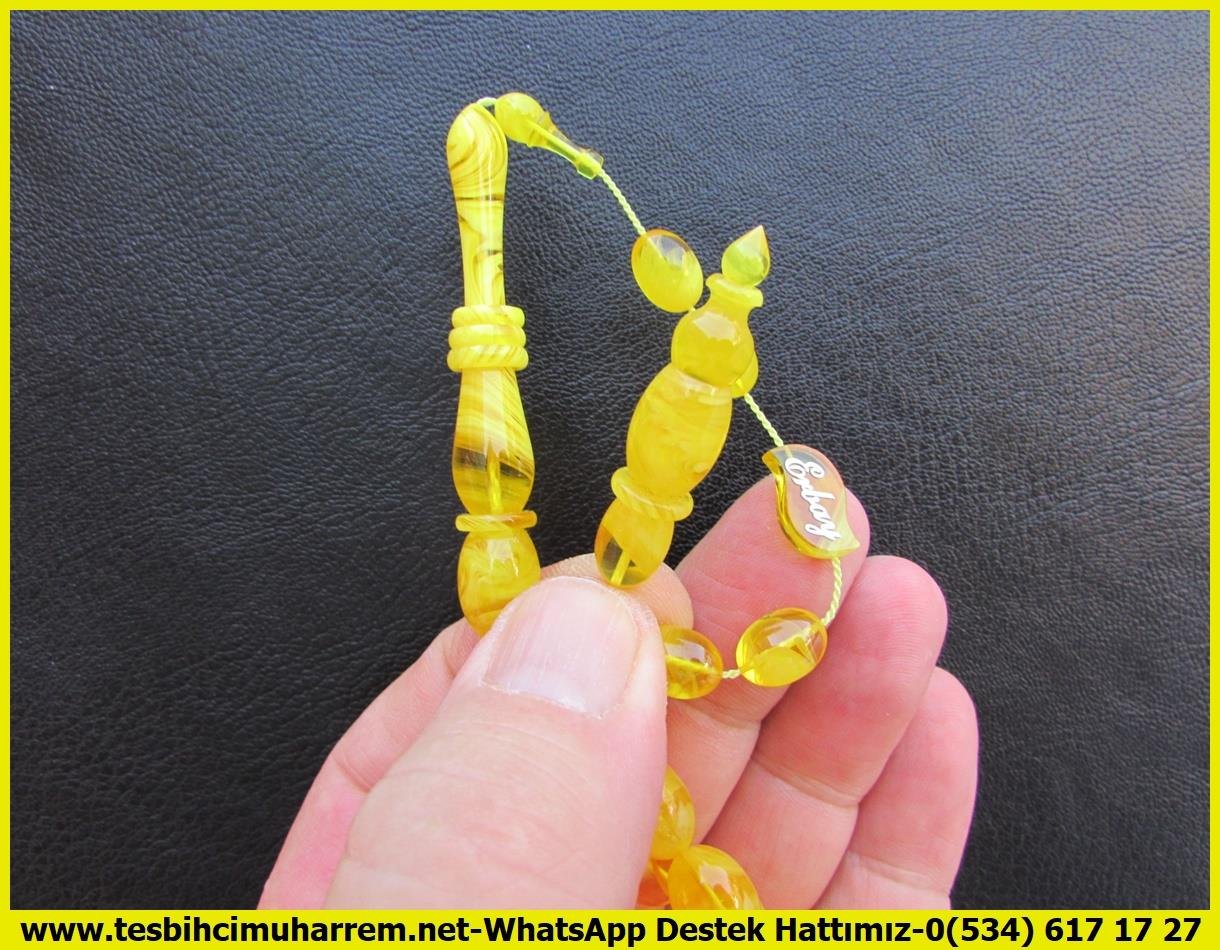 Hareli Damarlı Sarı Kehribar TesbihlerTM13369Mustafa Erbay 