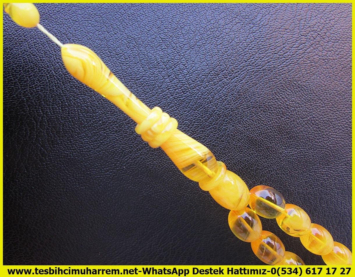 Hareli Damarlı Sarı Kehribar TesbihlerTM13369Mustafa Erbay 