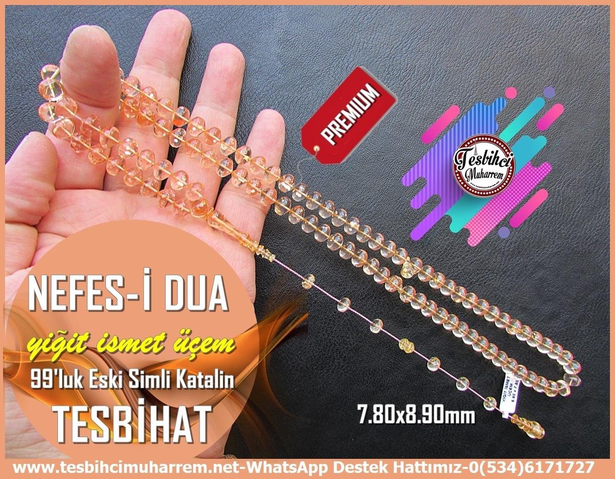 99luk Dua Ve Namaz TesbihatlarıTM13867Mustafa Erbay Usta El İşçiliği 99'luk Katalin Tespih | Türbe Yeşili, Sığırcık Kesim, 