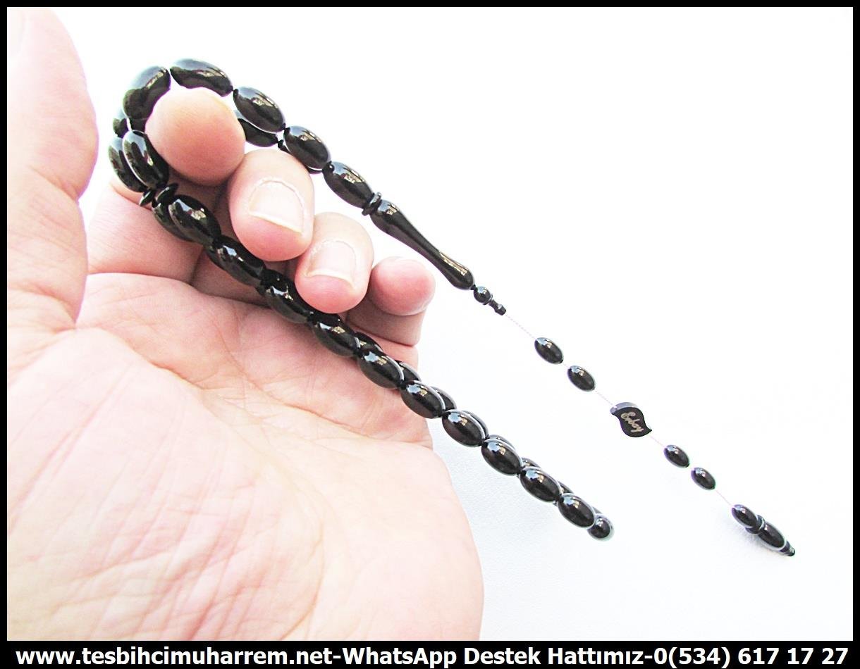 Katalin Ve Bağa TesbihlerTM13314Mustafa Erbay Usta El İşçiliği Katalin Tespih | Antika Sümen Takımından Beyzi Kesim Jaguar Siyahı 