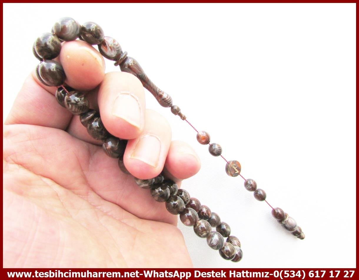 Galanit TesbihTM12382Mustafa Erbay Usta El İşçiliği Tespih | Galalith, Premium Çalışma, Sığırcık Kesim, Kum Simli Sedefli, Eski Fransız 