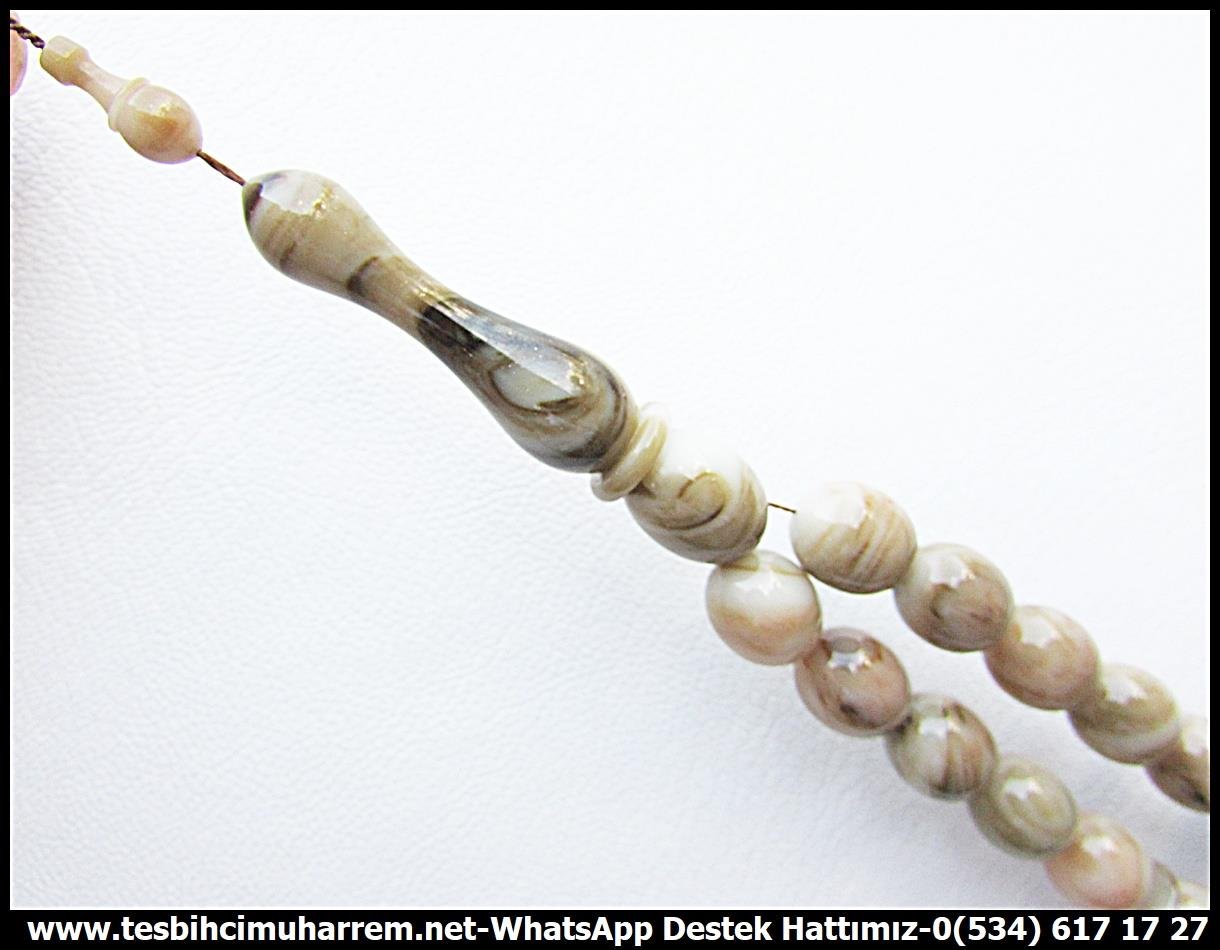 Katalin Ve Bağa TesbihlerTM13393Mustafa Erbay Usta El İşçiliği Tespih | Katalin, Sütlü Kahve Karamelli, Damarlı Beyzi Kesim 