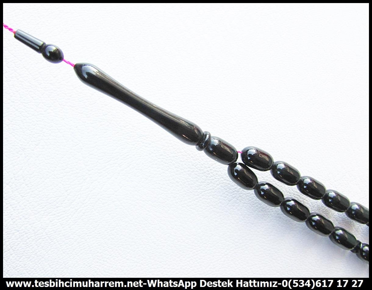 Katalin Ve Bağa TesbihlerTM13670Mustafa Erbay Usta Tornası | Antika Sümen Takımından Katalin Tespih, Siyah Jaguar, Badem Kesim, 