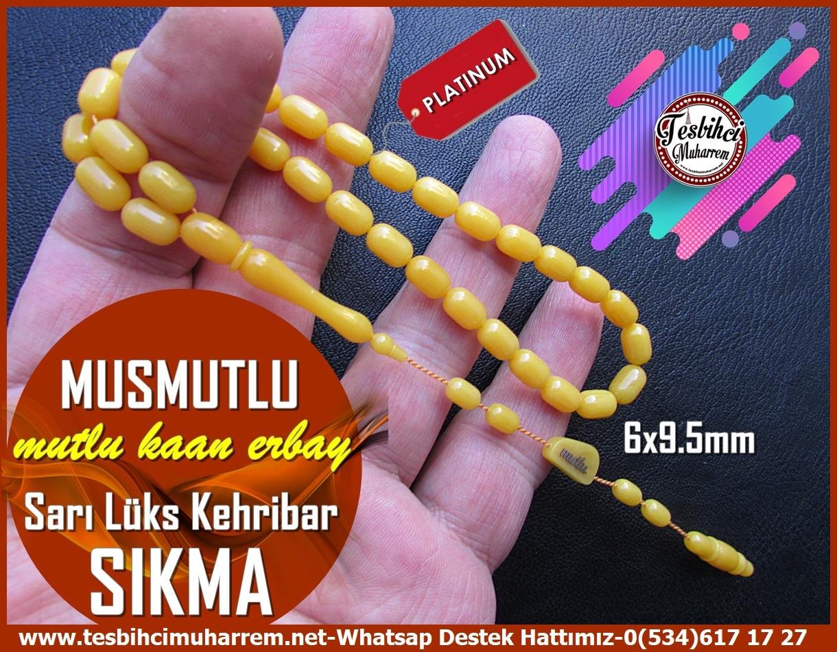 Hareli Damarlı Sarı Kehribar TesbihlerTM13467Mutlu Kaan Erbay Usta El İşçiliği Tespih | Bürokrat Sıkma Kehribar, Kapsül Kesim, Özel Çalışma 