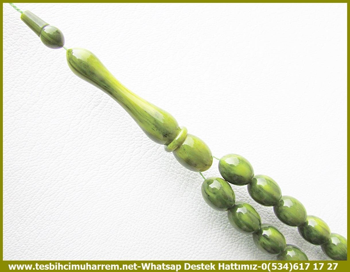 Katalin Ve Bağa TesbihlerTM13425Mutlu Kaan Erbay Usta El İşçiliği Tespih | Zeytuni Renk Katalin, Lüks Damarlı Yeşil, Beyzi Kesim 