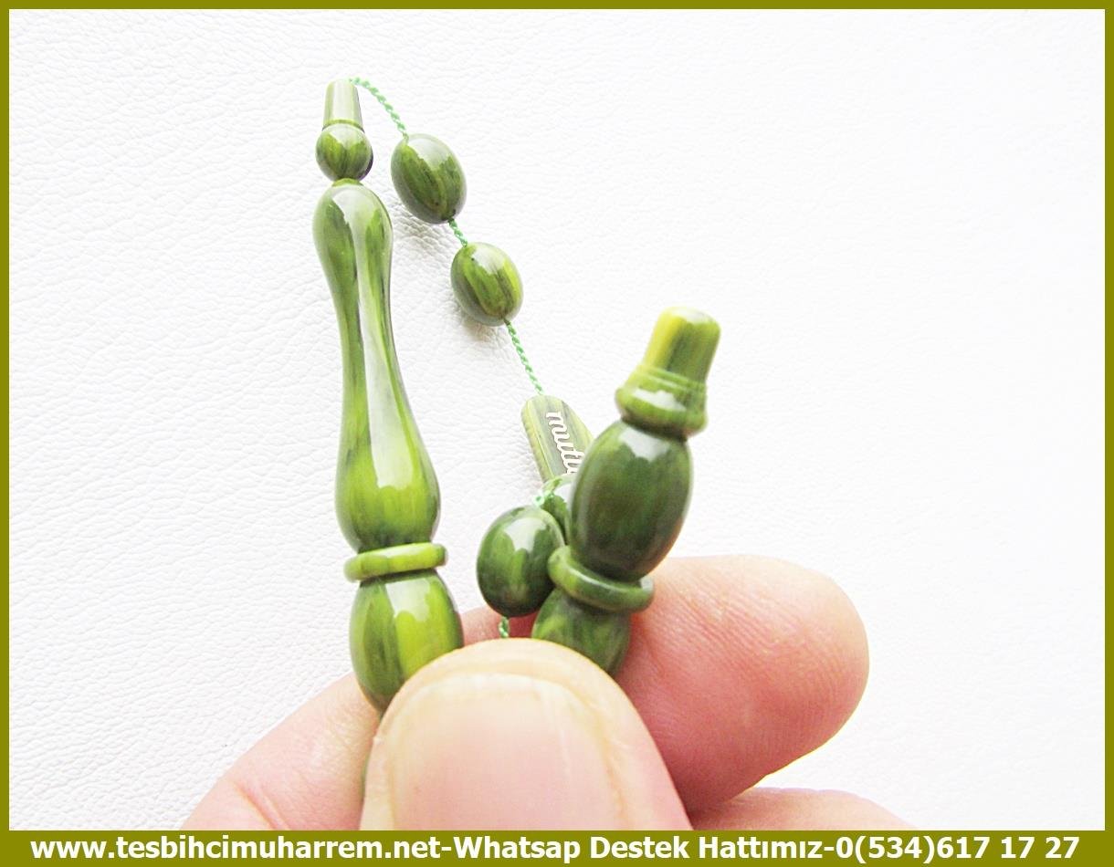 Katalin Ve Bağa TesbihlerTM13425Mutlu Kaan Erbay Usta El İşçiliği Tespih | Zeytuni Renk Katalin, Lüks Damarlı Yeşil, Beyzi Kesim 