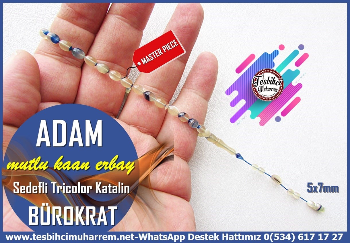 Maskot, Bileklik ve Bürokrat TespihlerTM14458Mutlu Kaan Erbay Usta İmzalı Tricolor Lüks Bürokrat Katalin Tesbih I Beyzi Kesim Bilek Boy Adam TesbihTricolor Lüks Bürokrat Katalin Tesbih I Beyzi Kesim Bilek Boy Adam Tesbih