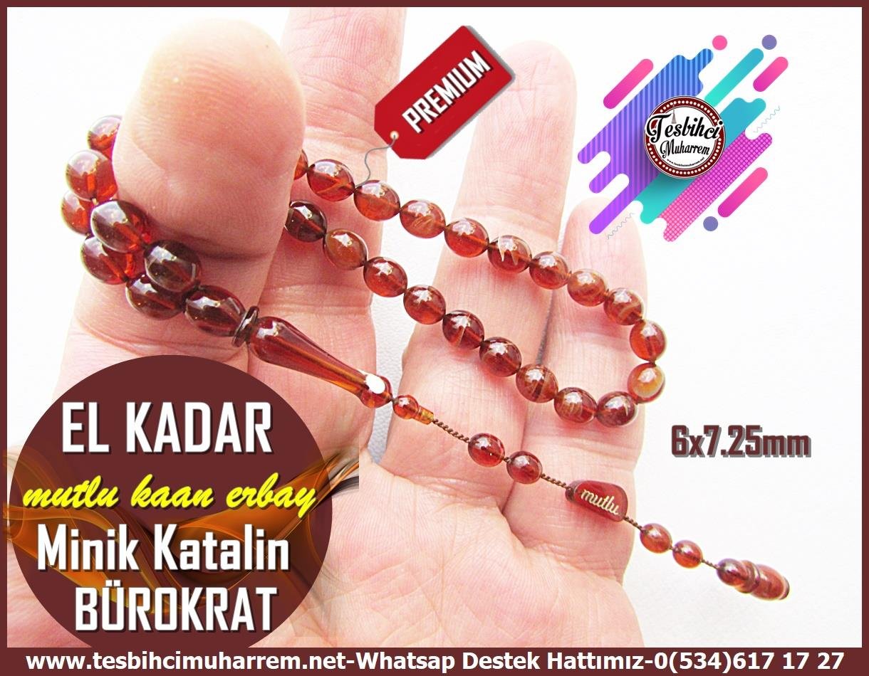 Maskot, Bileklik ve Bürokrat TespihlerTM13589Mutlu Kaan Erbay Usta Tornası Tespih | Bürokrat Katalin, Bilek Boy, Kahverengi Renk, Şişman Beyzi, 