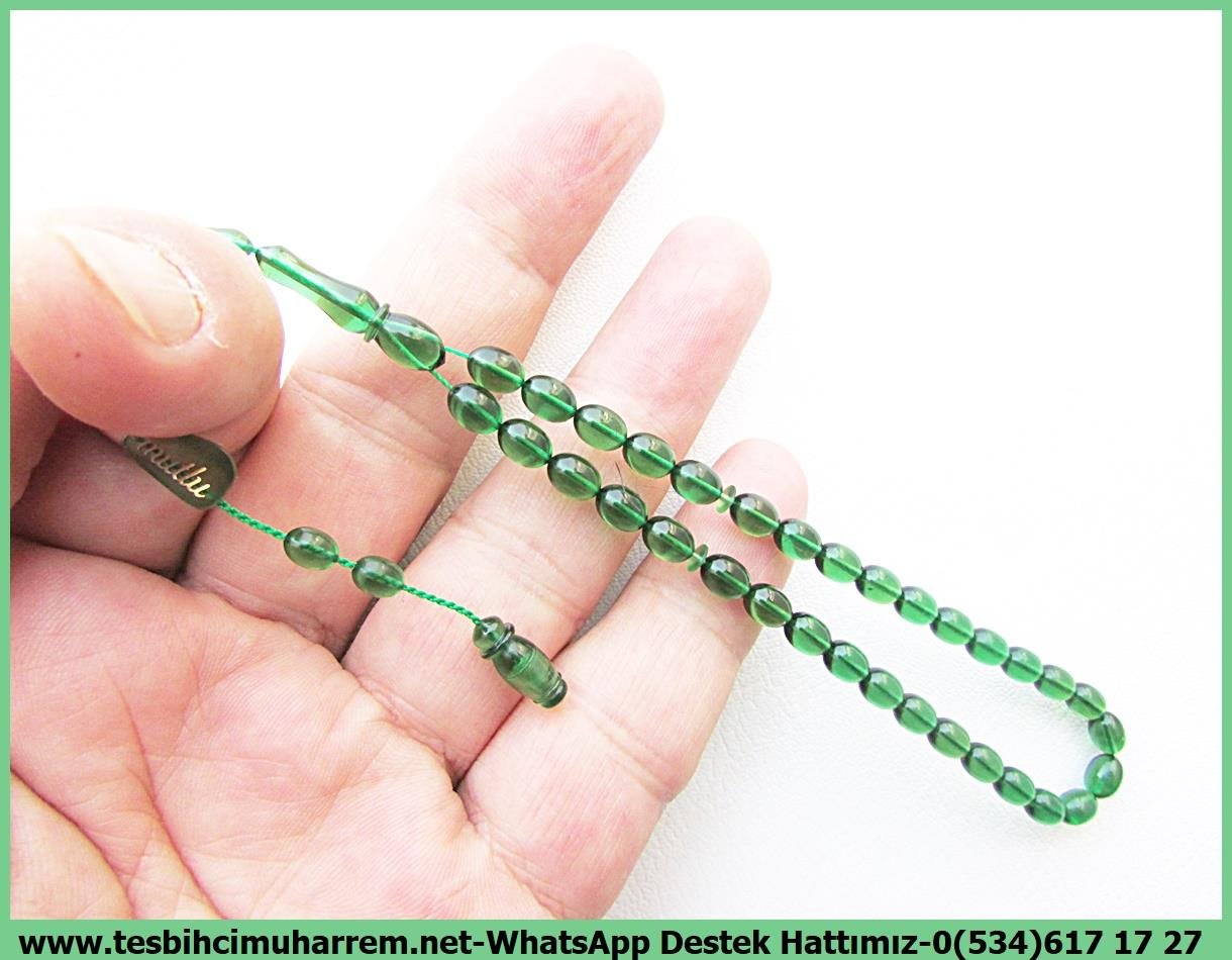 Maskot, Bileklik ve Bürokrat TespihlerTM13916Mutlu Kaan Erbay Usta Tornası Tespih | Bürokrat Ateş Kehribar, Bilek Boy, Zümrüdi Yeşil, 