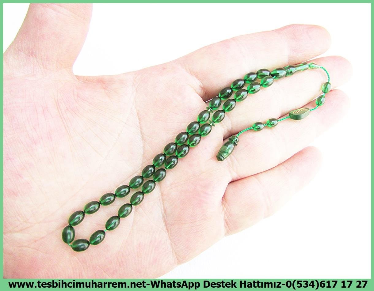 Maskot, Bileklik ve Bürokrat TespihlerTM13916Mutlu Kaan Erbay Usta Tornası Tespih | Bürokrat Ateş Kehribar, Bilek Boy, Zümrüdi Yeşil, 