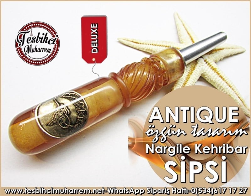 Nargile Sipsisi Osmanlı Armalı Özgün Tasarım Kehribar Antik Model