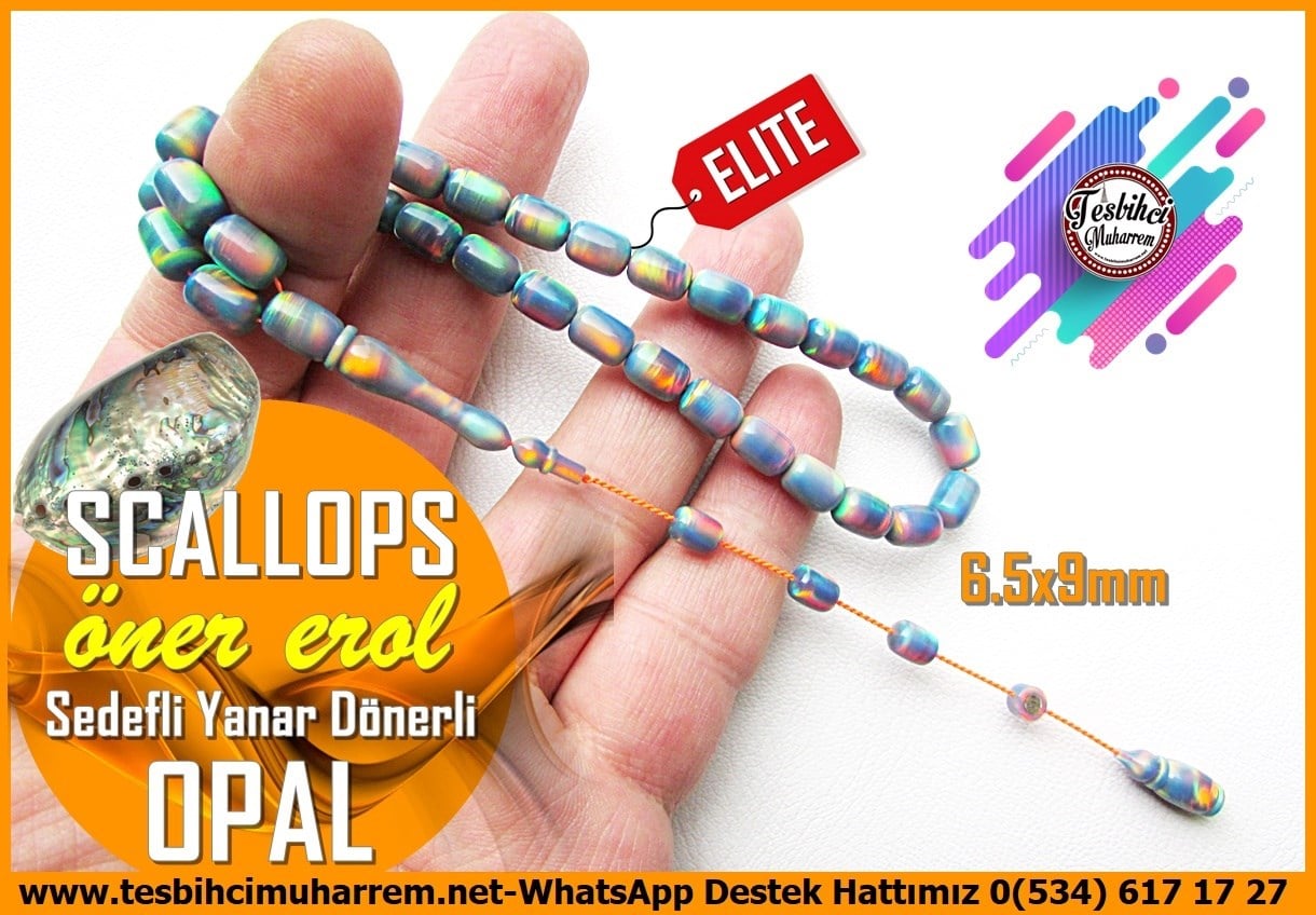 Opal(Sentetik)Sıkma TesbihTM14321Öner Erol Usta El İşçiliği SSedefli Yanar Dönerli Renkli Opal Tespih I Özel Çalışma Kapsül Kesim Scallops TesbihSedefli Yanar Dönerli Renkli Opal Tespih I Özel Çalışma Kapsül Kesim Scallops Tesbih