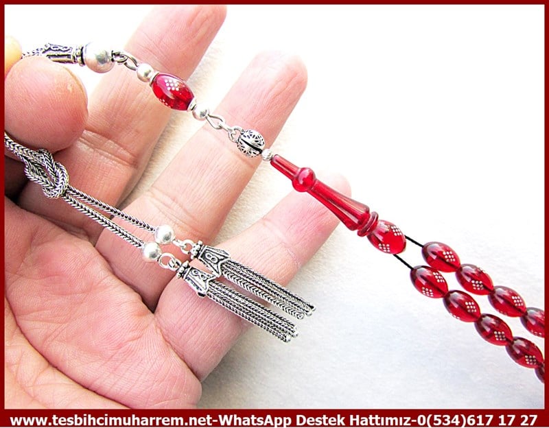 Ateş Kırmızı Ton TesbihlerTM12125Orjinal Gümüş Püskül Gümüş Kakma Beyzi Ateş Kehribar Tesbih Erzurum YaylasıOrjinal Gümüş Püskül Gümüş Kakma Beyzi Ateş Kehribar Tesbih Erzurum Yaylası