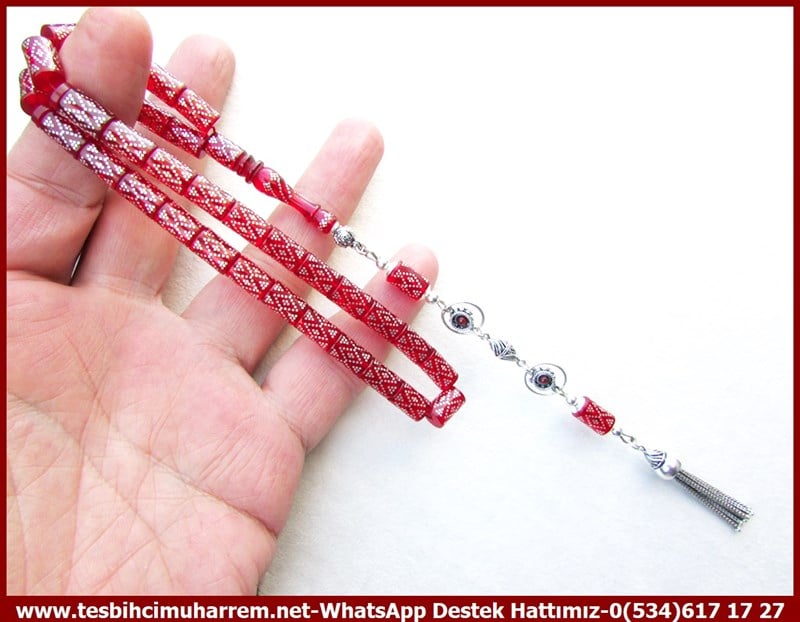 Ateş Kırmızı Ton TesbihlerTM12116Orjinal Gümüş Püskül Gümüş Kakma Kesme Ateş Kehribar Tesbih BoranOrjinal Gümüş Püskül Gümüş Kakma Kesme Ateş Kehribar Tesbih Boran