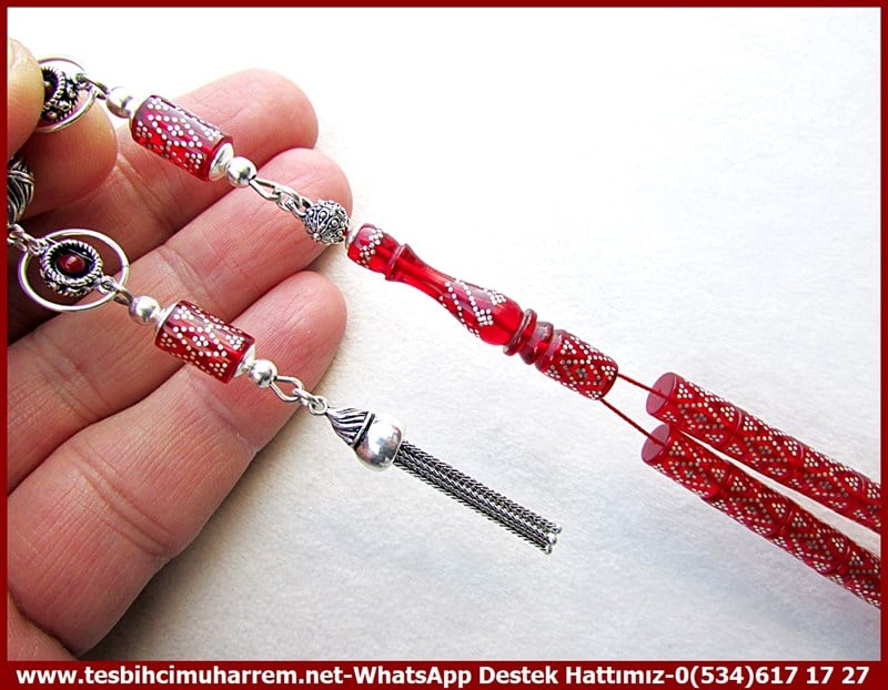 Ateş Kırmızı Ton TesbihlerTM12116Orjinal Gümüş Püskül Gümüş Kakma Kesme Ateş Kehribar Tesbih BoranOrjinal Gümüş Püskül Gümüş Kakma Kesme Ateş Kehribar Tesbih Boran