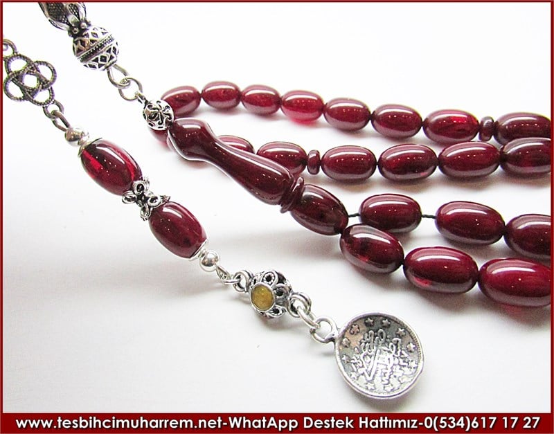 Orjinal Gümüş Tasarım Eski Usül Sıkma Kehribar Tesbih Seyfi Enes 