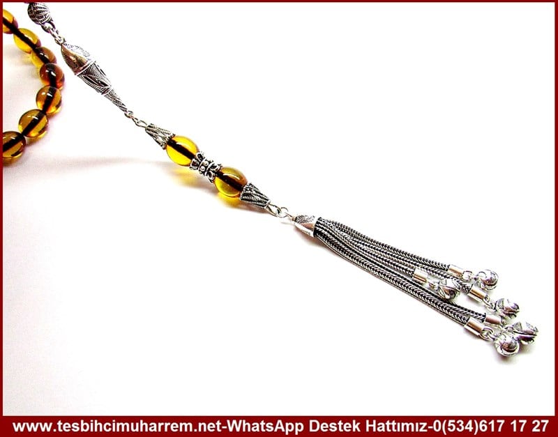 Orjinal Gümüş Tasarım Vintage Çaysak Eski Usül Sıkma Kehribar Tesbih Çayelinden Öteye