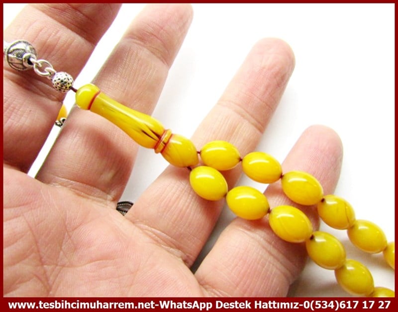 Orjinal Gümüş Tasarım Vintage Sıkma Kehribar Tesbih Sinan Dede