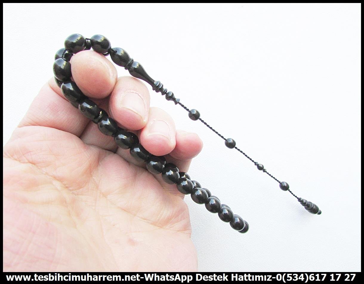Siyah Kehribar TesbihlerTM13680Osman Kadayıfçı Usta Tornası | Yıllanmış Efsane Sıkma Kehribar Tespih, Jaguar Siyah, Beyzi Kesim, 