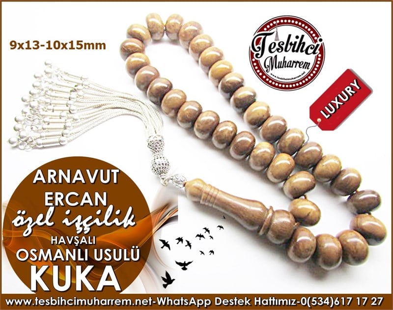 Osmanlı Usulü Süzme Tekeri Naturel Kuka Tesbih Arnavut Ercan 
