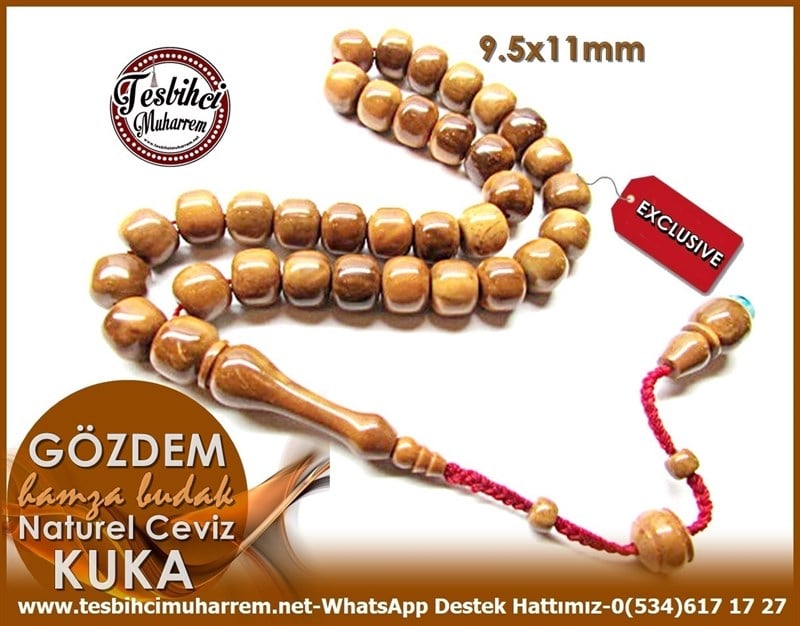 Osmanlı Usulü Teker Model Antibakteriyel Naturel Kuka Tesbih Gözdem 