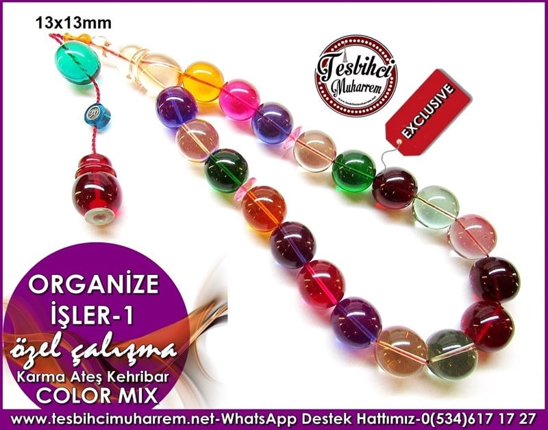 Özel Çalışma Color Mix Efe Ateş Kehribar Tesbih Organize İşler-1 