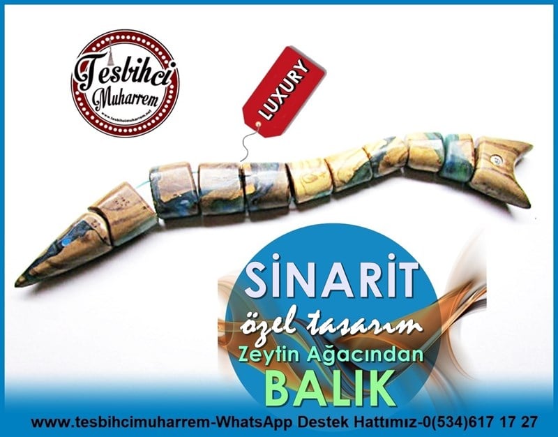 Özel Çalışma Epox Zeytin Ağacı Balık Zaza Tesbih Sinarit