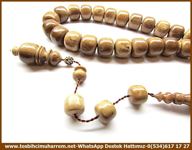 Özel Çalışma Eski Usül Teker Model Naturel Kuka Cevizi Tesbih Nurullah Efendi