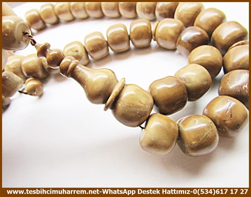 Özel Çalışma Eski Usül Teker Model Naturel Kuka Cevizi Tesbih Nurullah Efendi