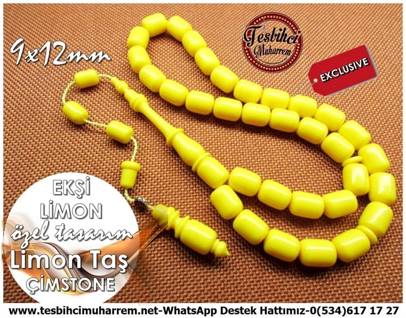 Özel Çalışma Feldspat Limon Taş Çimstone Tesbih Ekşi Limon