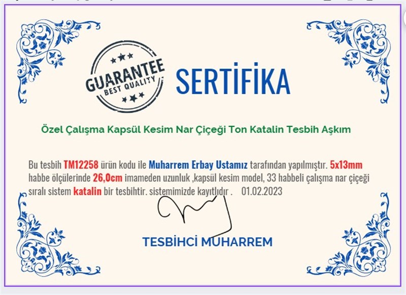 Katalin Ve Bağa TesbihlerTM12258Özel Çalışma Kapsül Kesim Nar Çiçeği Ton Katalin Tesbih Aşkım Özel Çalışma Kapsül Kesim Nar Çiçeği Ton Katalin Tesbih Aşkım 