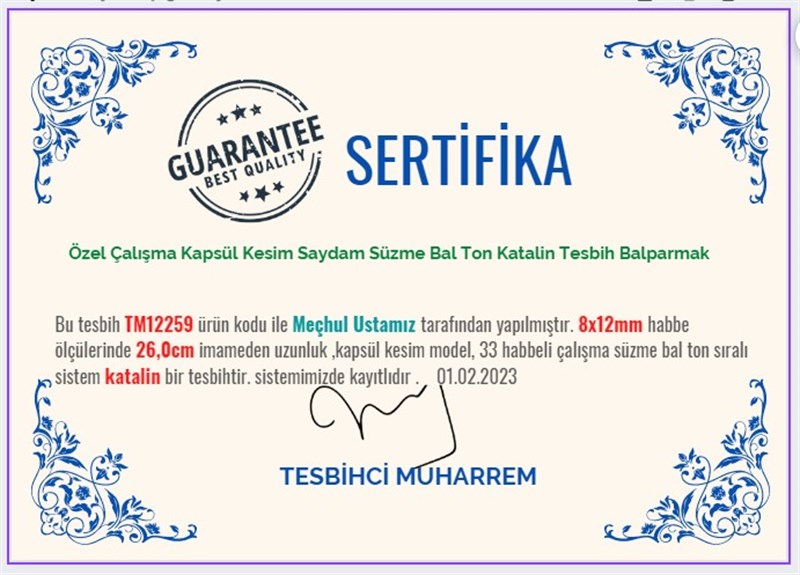 Katalin Ve Bağa TesbihlerTM12259Özel Çalışma Kapsül Kesim Saydam Süzme Bal Ton Katalin Tesbih Balparmak Özel Çalışma Kapsül Kesim Saydam Süzme Bal Ton Katalin Tesbih Balparmak 