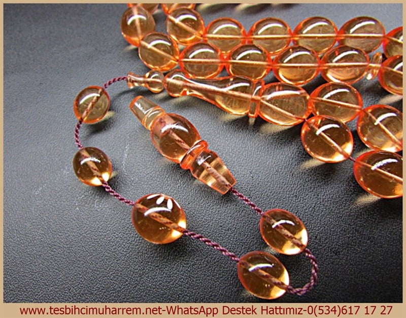 Özel Çalışma Light Orange Ateş Kehribar Tesbih Şehr-i Kocaeli 