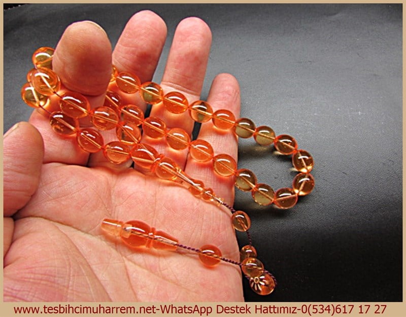 Özel Çalışma Light Orange Ateş Kehribar Tesbih Şehr-i Kocaeli 