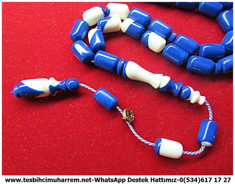 Özel Çalışma Mavi Beyaz Geçişli Bilardo Topu Tesbih Limaj 