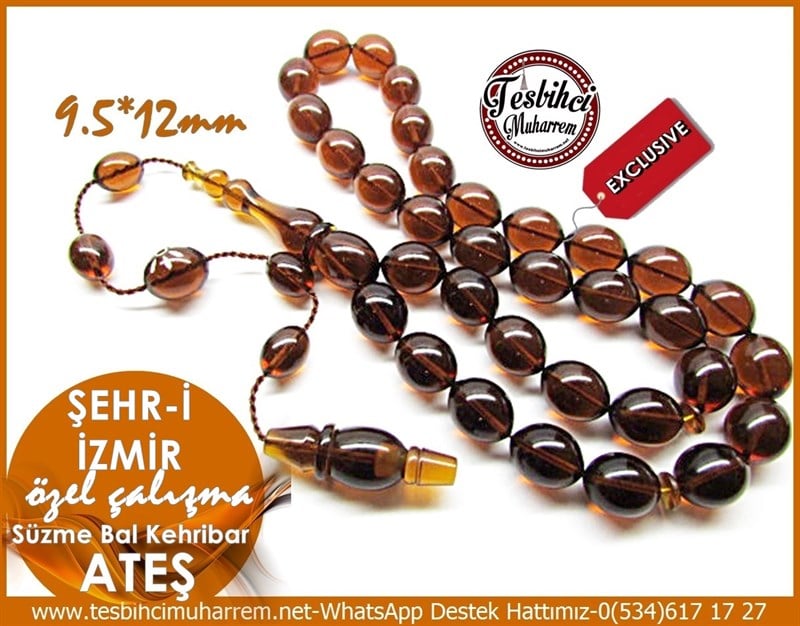 Özel Çalışma Süzme Bal Ateş Kehribar Tesbih Şehr-i İzmir