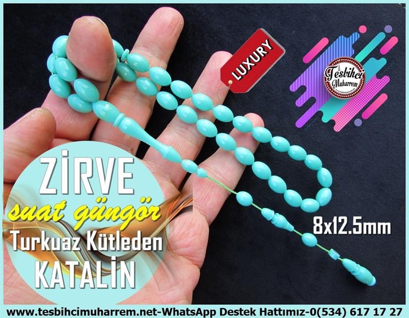 Katalin Ve Bağa TesbihlerTM12287Özel Çalışma Turkuaz Renk Beyzi Kesim Katalin Tesbih ZirveÖzel Çalışma Turkuaz Renk Beyzi Kesim Katalin Tesbih Zirve
