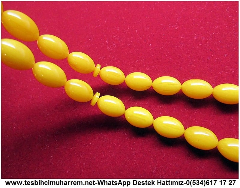 Özel Çalışma Yellow Objeden Eski Alman Katalin Tesbih Sarı Odalar