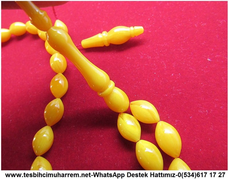 Özel Çalışma Yellow Objeden Eski Alman Katalin Tesbih Sarı Tutku