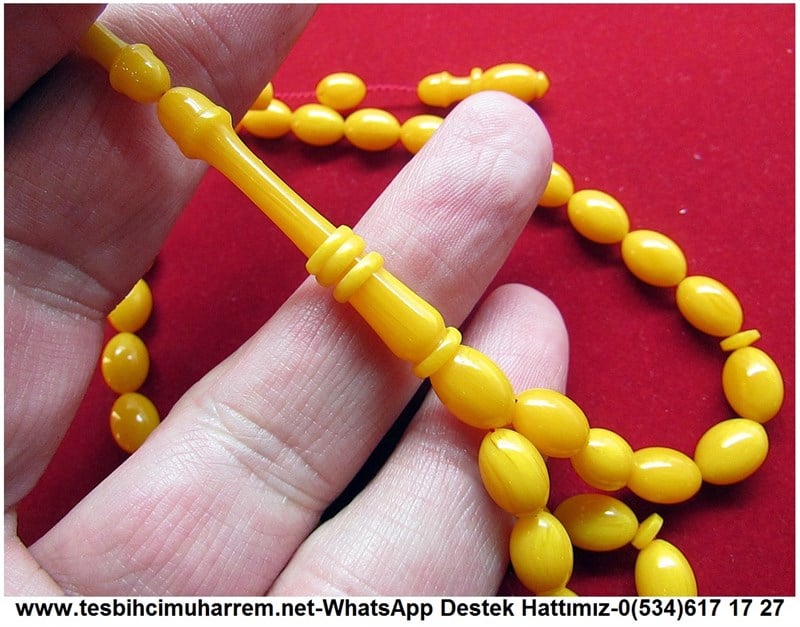 Özel Çalışma Yellow Objeden Eski Alman Katalin Tesbih Sarı Odalar