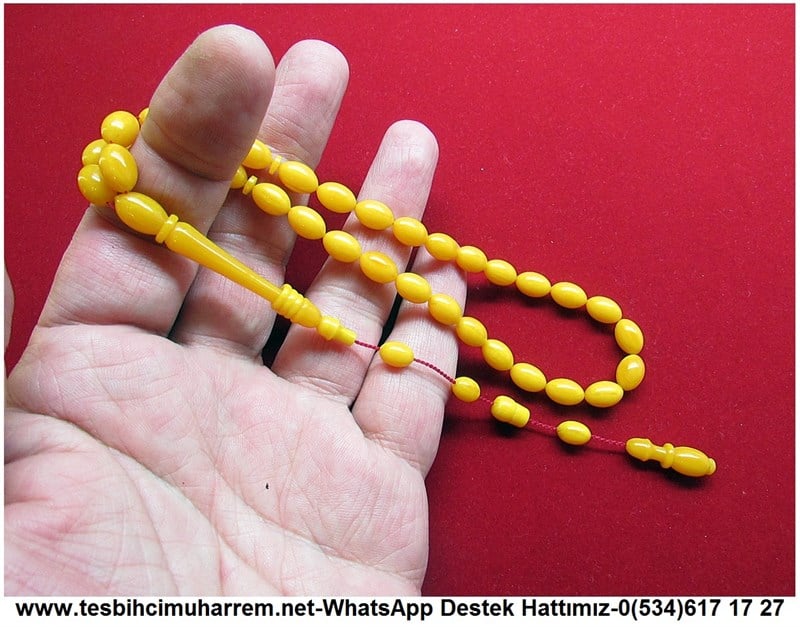 Özel Çalışma Yellow Objeden Eski Alman Katalin Tesbih Sarı Odalar