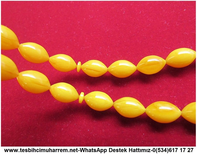 Özel Çalışma Yellow Objeden Eski Alman Katalin Tesbih Sarı Tutku