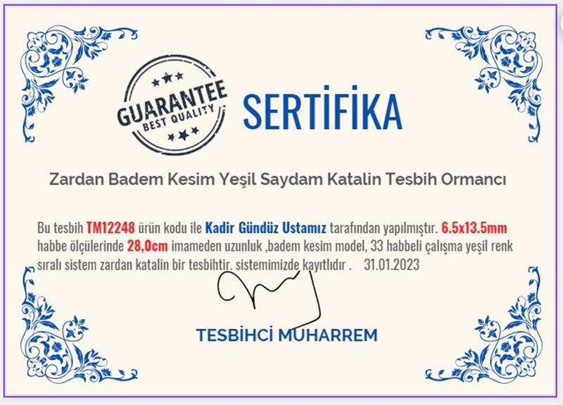 Katalin Ve Bağa TesbihlerTM12248Özel Gömme Kutusunda Zardan Badem Kesim Yeşil Saydam Katalin Tesbih Ormancı Özel Gömme Kutusunda Zardan Badem Kesim Yeşil Saydam Katalin Tesbih Ormancı 