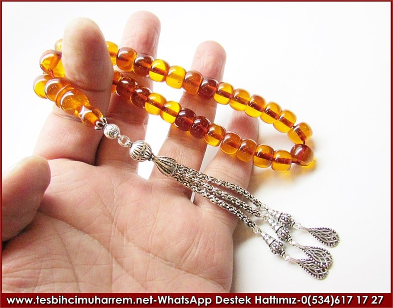 Özel Gümüş Tasarım Bileklik Sıkma Kehribar Tesbih Çamur Şevket