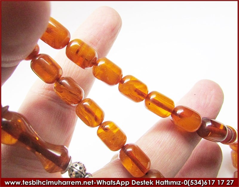 Özel Gümüş Tasarım Eski Usül Sıkma Kehribar Tesbih Sadık Paşa 